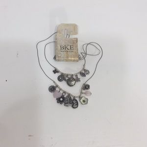 BUCKLE BKE silver & pink double charm necklace❤️